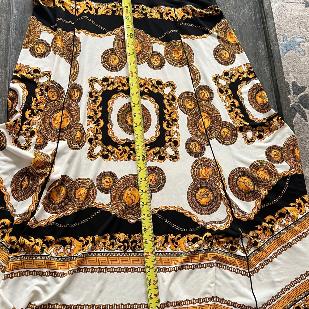 Eva Varro “ Versace” pattern coins motif long skirt